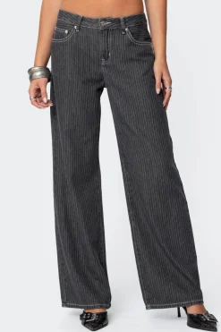 Pinstripe Low Rise Jeans