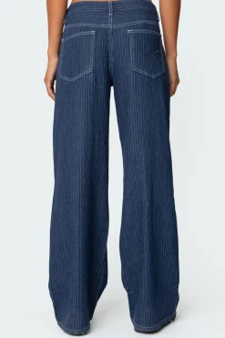 Pinstripe Low Rise Jeans