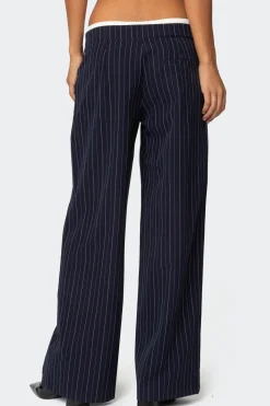 Pinstripe Peekaboo Drawstring Pants