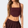 Pinstripe Side Lace Up Corset