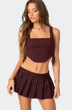 Pinstripe Side Lace Up Corset