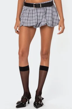 Plaid Bubble Micro Skort
