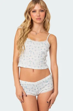 Playtime Printed Pointelle Tank Top
