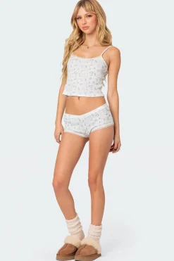Playtime Printed Pointelle Shorts