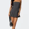 Pleated Drop Waist Mini Dress