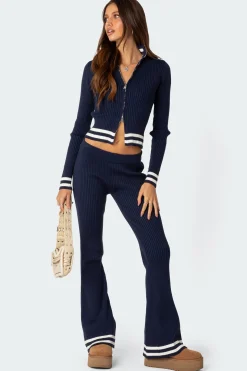 Pluto Ribbed Flared Pants