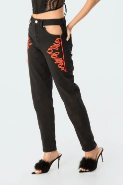 Pocketless Flame Jeans