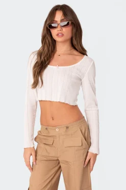 Pointelle Crop Top