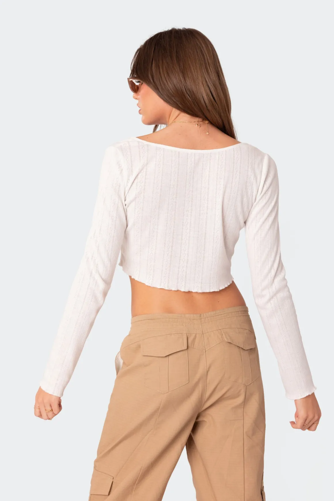 Pointelle Crop Top