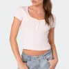 Pointelle Henley T Shirt