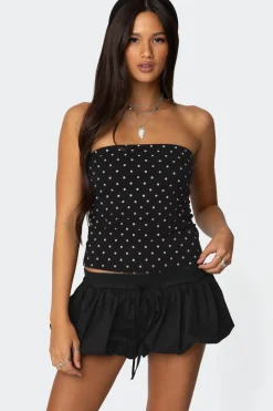 Polka Dot Built In Bra Tube Top