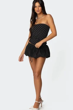 Polka Dot Built In Bra Tube Top