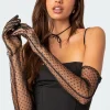 Polka Dot Sheer Mesh Gloves
