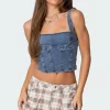 Pollie Denim Bustier Top