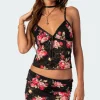 Portofino Printed Sheer Lace Tank Top