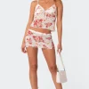 Portofino Printed Sheer Lace Mini Skirt