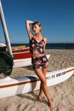 Portofino Printed Sheer Lace Mini Skirt