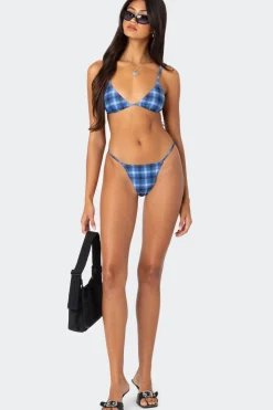 Preppy Plaid String Bikini Bottom