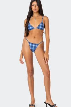 Preppy Plaid String Bikini Bottom