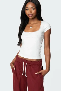 Priscilla Lace Trim T Shirt