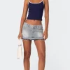 Priyanka Distressed Denim Mini Skirt