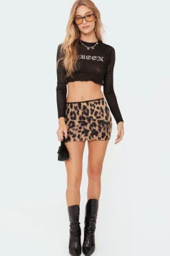 Queen Rhinestone Mesh Top