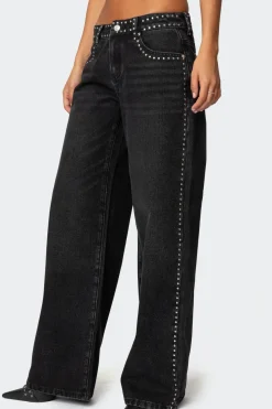 Quincy Studded Low Rise Jeans