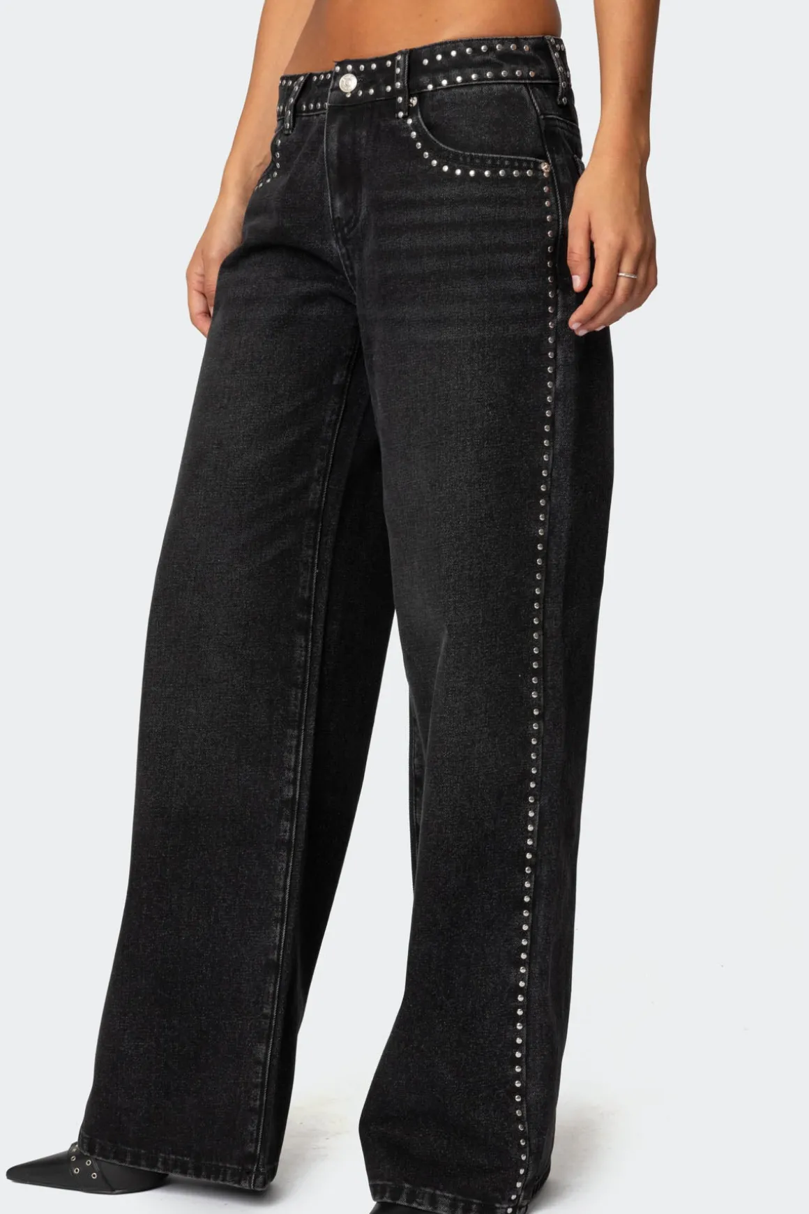 Quincy Studded Low Rise Jeans