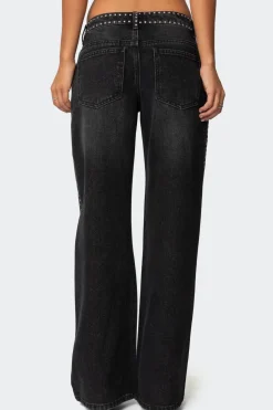 Quincy Studded Low Rise Jeans