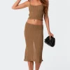 Quynh Slitted Knit Midi Skirt