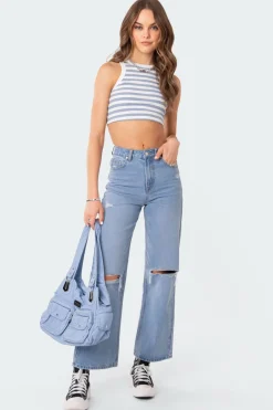 Racer Back Cropped Tank Top