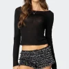 Rach Sheer Boat Neck Top