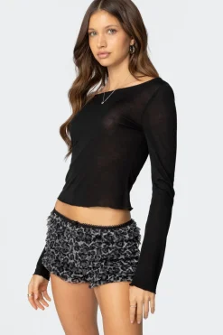 Rach Sheer Boat Neck Top