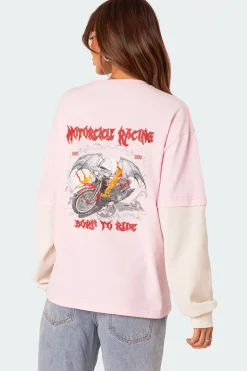 Racing Oversized Layered T Shirt