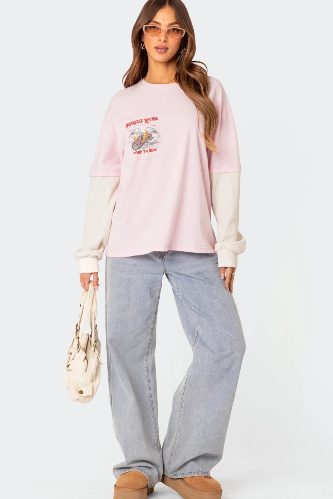 Racing Oversized Layered T Shirt