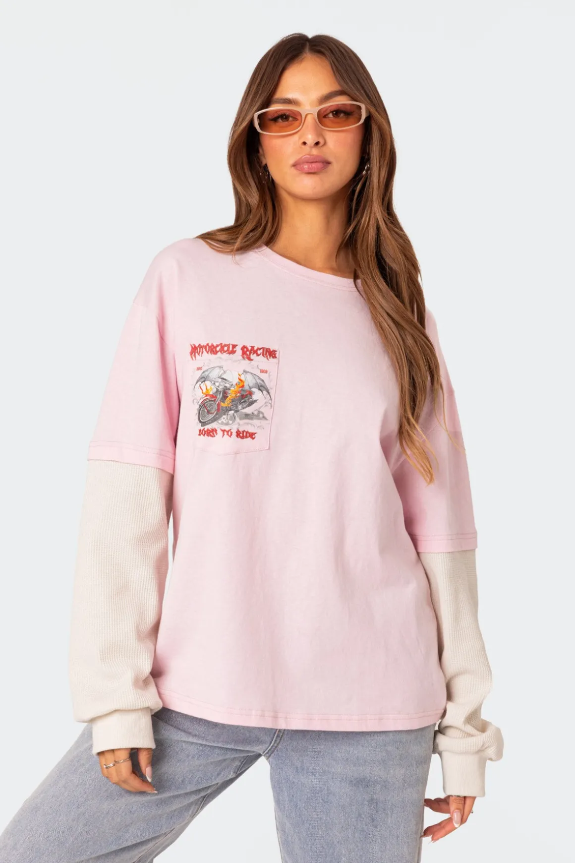 Racing Oversized Layered T Shirt