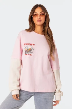 Racing Oversized Layered T Shirt