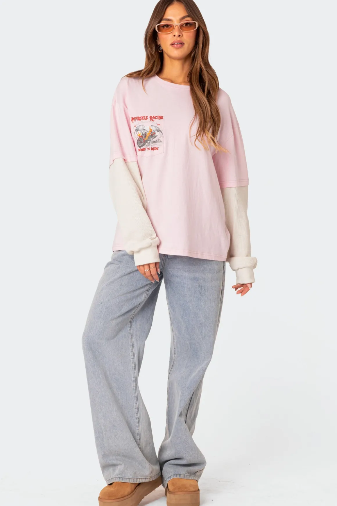 Racing Oversized Layered T Shirt