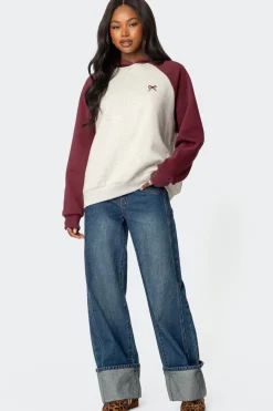 Raglan Bow Oversized Hoodie