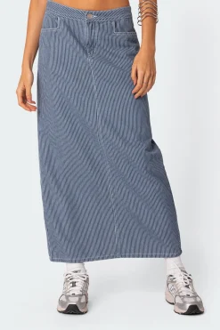 Railroad Denim Maxi Skirt