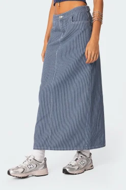 Railroad Denim Maxi Skirt