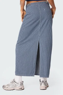 Railroad Denim Maxi Skirt