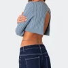 Raina Open Back Cable Knit Sweater