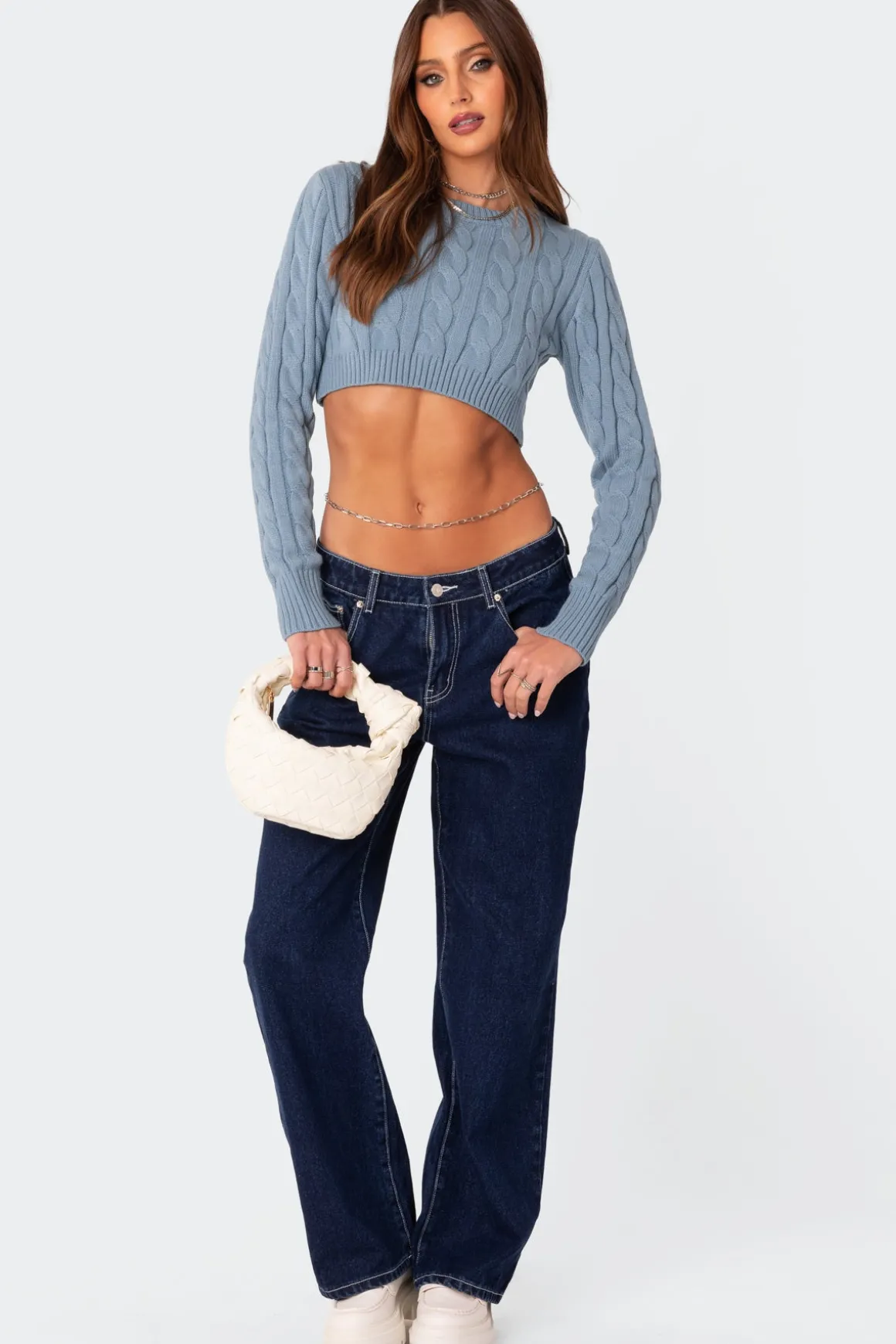 Raina Open Back Cable Knit Sweater