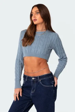Raina Open Back Cable Knit Sweater