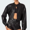 Ramona Faux Leather Cropped Jacket