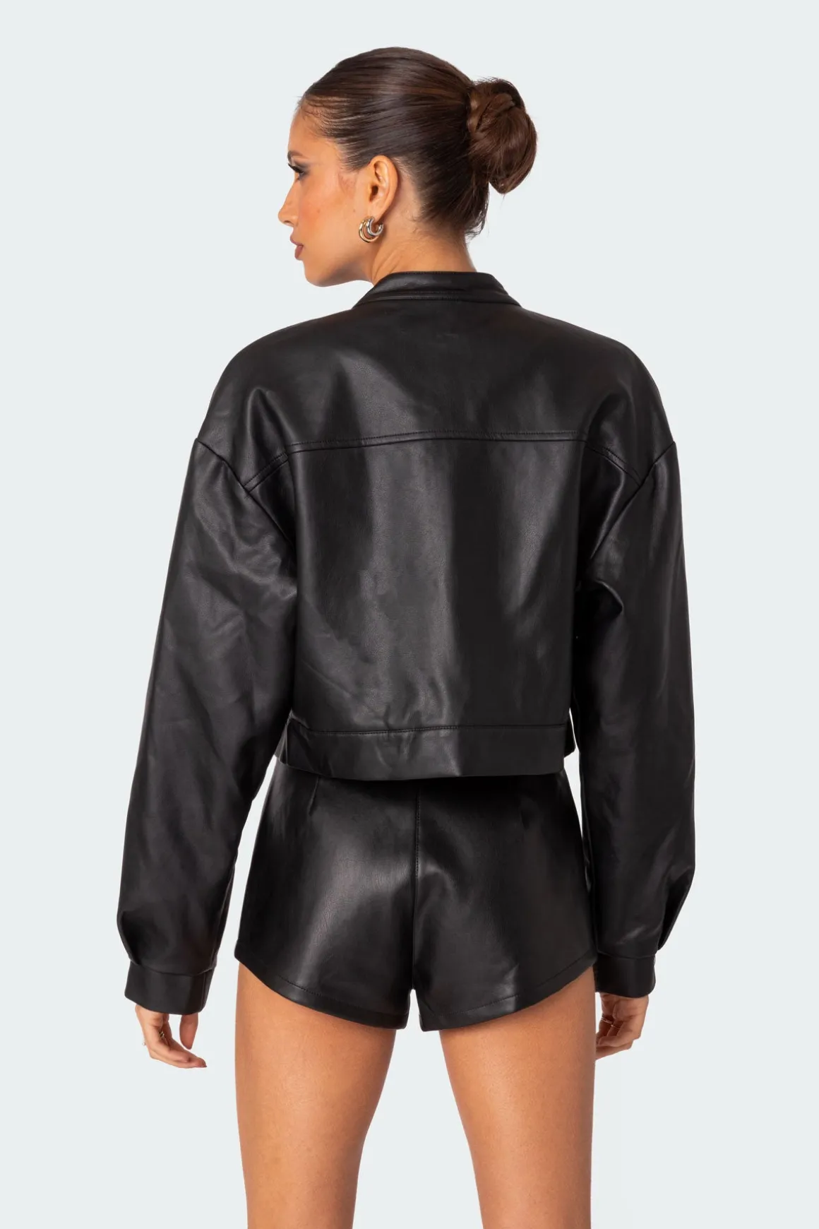 Ramona Faux Leather Cropped Jacket