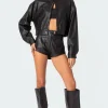 Ramona High Rise Faux Leather Micro Shorts