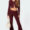 Ray Cable Knit Flared Pants