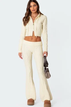 Ray Cable Knit Flared Pants